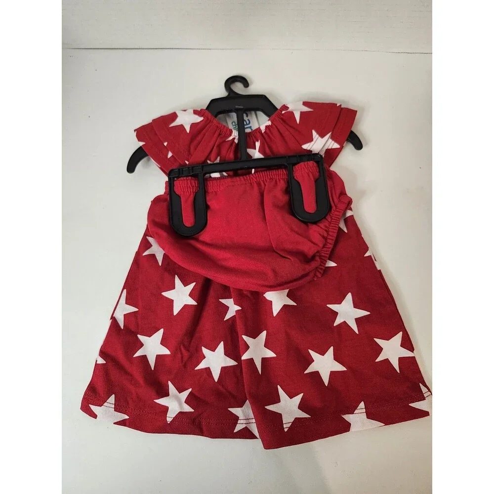 Carter's Child of Mine Baby Girl Patriotic 2 Piece Dress Set Size 0-3 Months